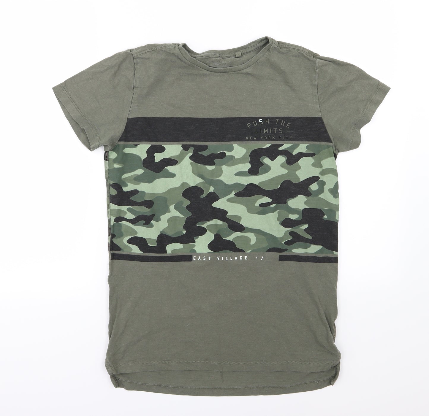 NEXT Boys Green Camouflage Jersey Basic T-Shirt Size 15 Years