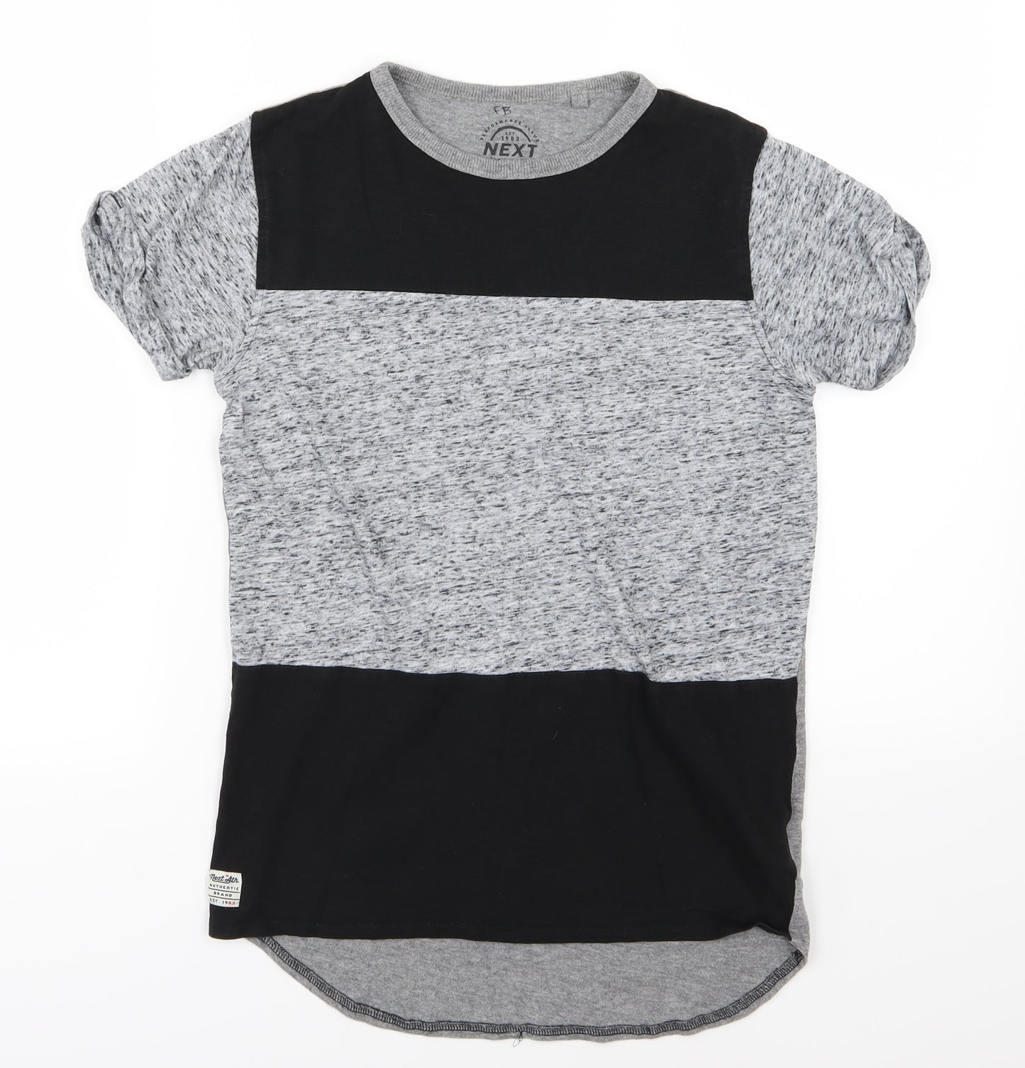 NEXT Boys Grey Striped Jersey Basic T-Shirt Size 12 Years