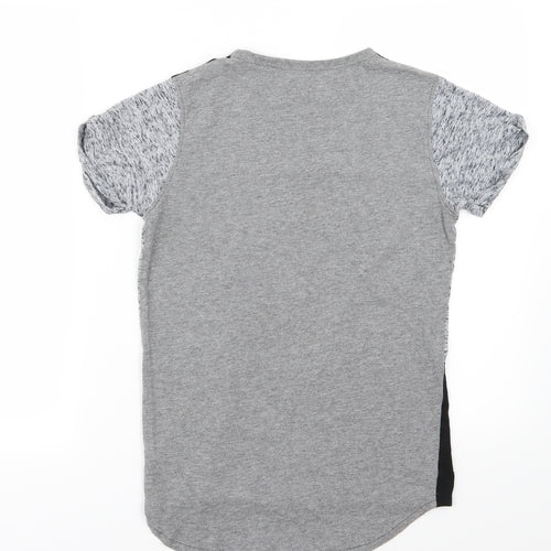 NEXT Boys Grey Striped Jersey Basic T-Shirt Size 12 Years