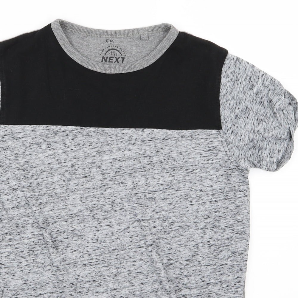 NEXT Boys Grey Striped Jersey Basic T-Shirt Size 12 Years