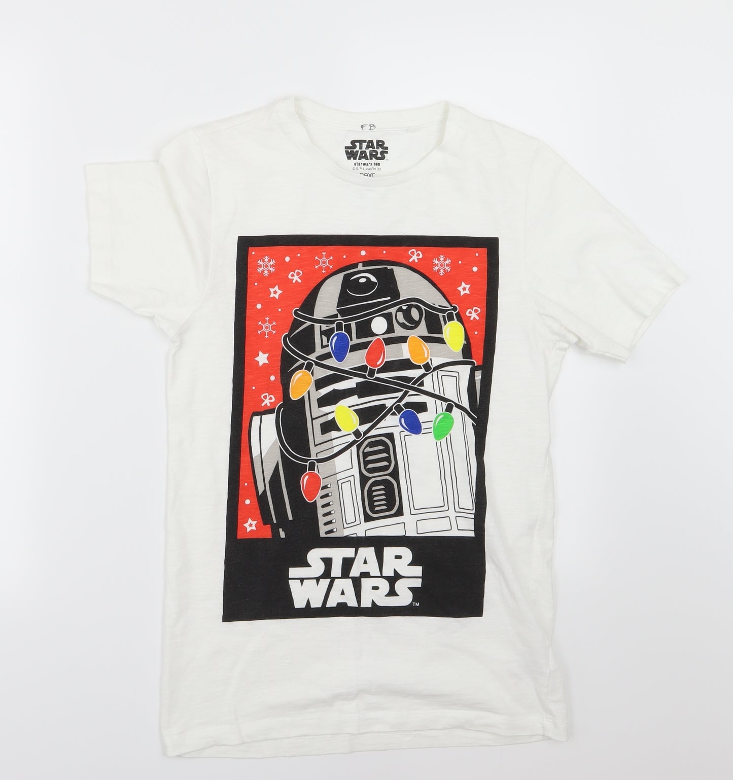 NEXT Mens White  Jersey  T-Shirt Size XS  - Star Wars Christmas