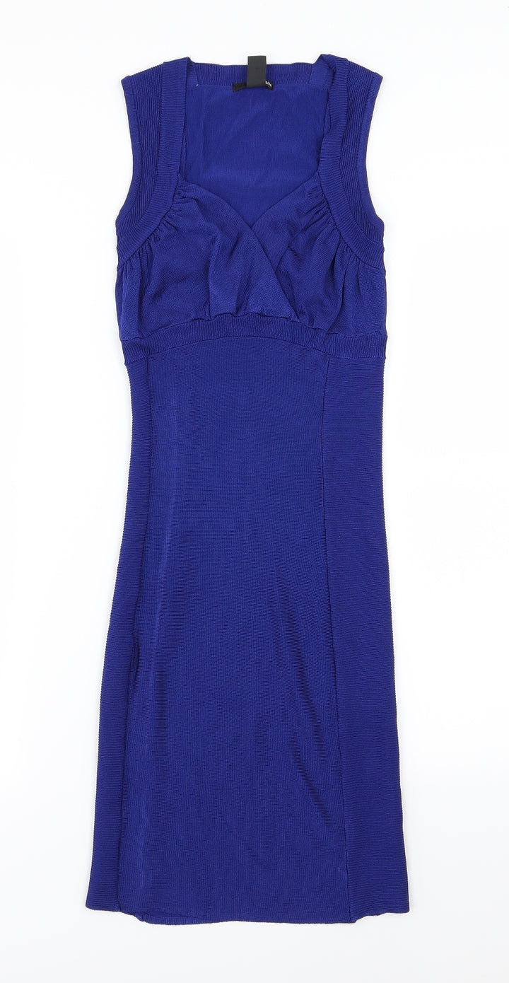 H&M Womens Blue  Knit Jumper Dress  Size XS