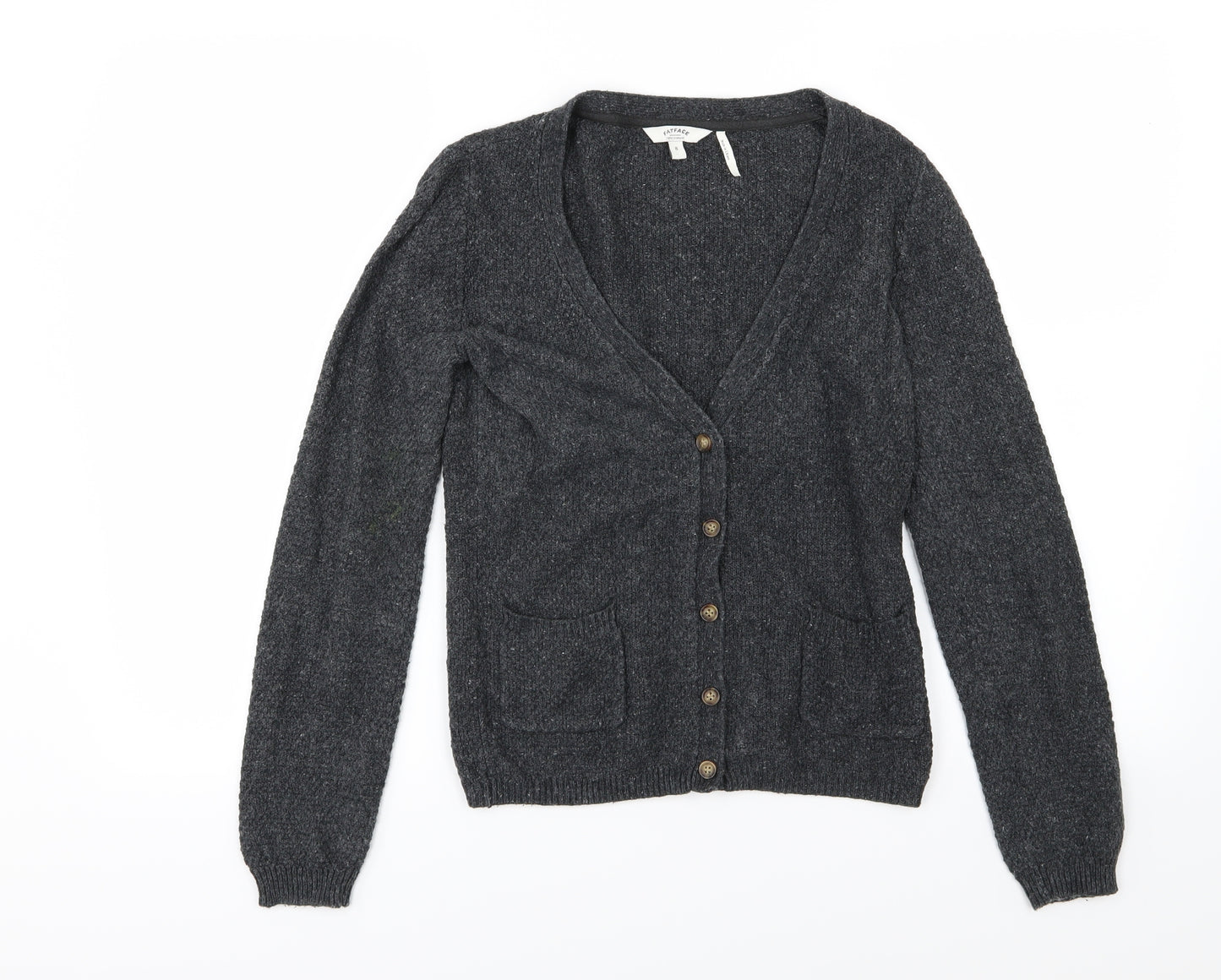 Fat Face Womens Grey  Knit Cardigan Jumper Size 8