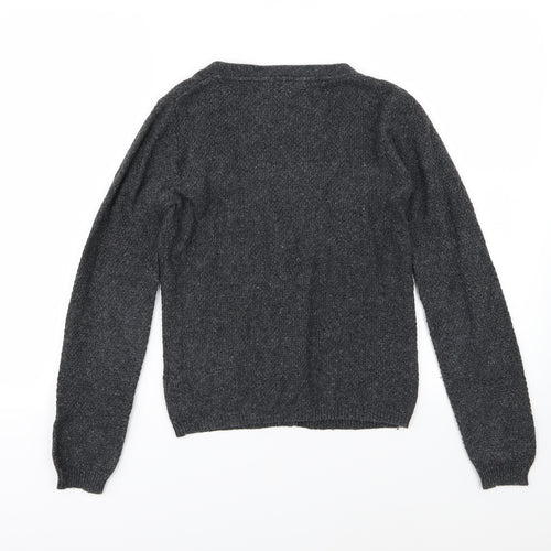Fat Face Womens Grey  Knit Cardigan Jumper Size 8