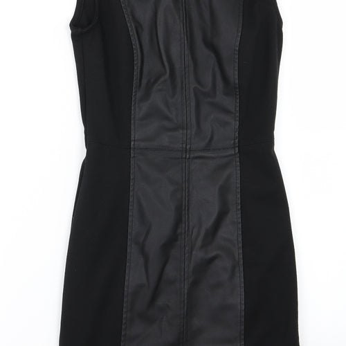 Oasis Womens Black   Pencil Dress  Size 6  - Leather Effect