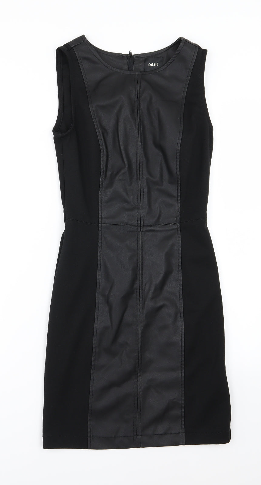 Oasis Womens Black   Pencil Dress  Size 6  - Leather Effect
