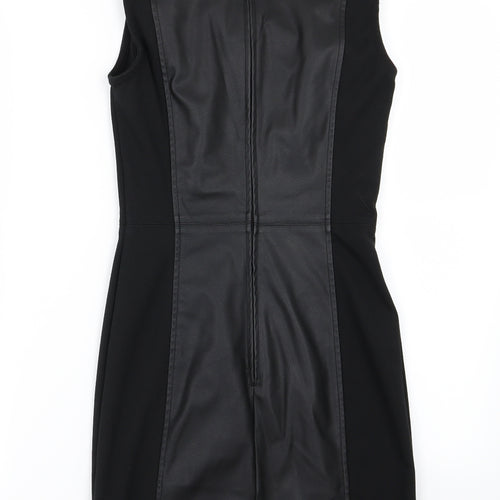 Oasis Womens Black   Pencil Dress  Size 6  - Leather Effect