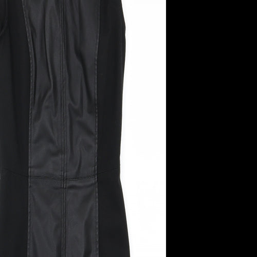 Oasis Womens Black   Pencil Dress  Size 6  - Leather Effect