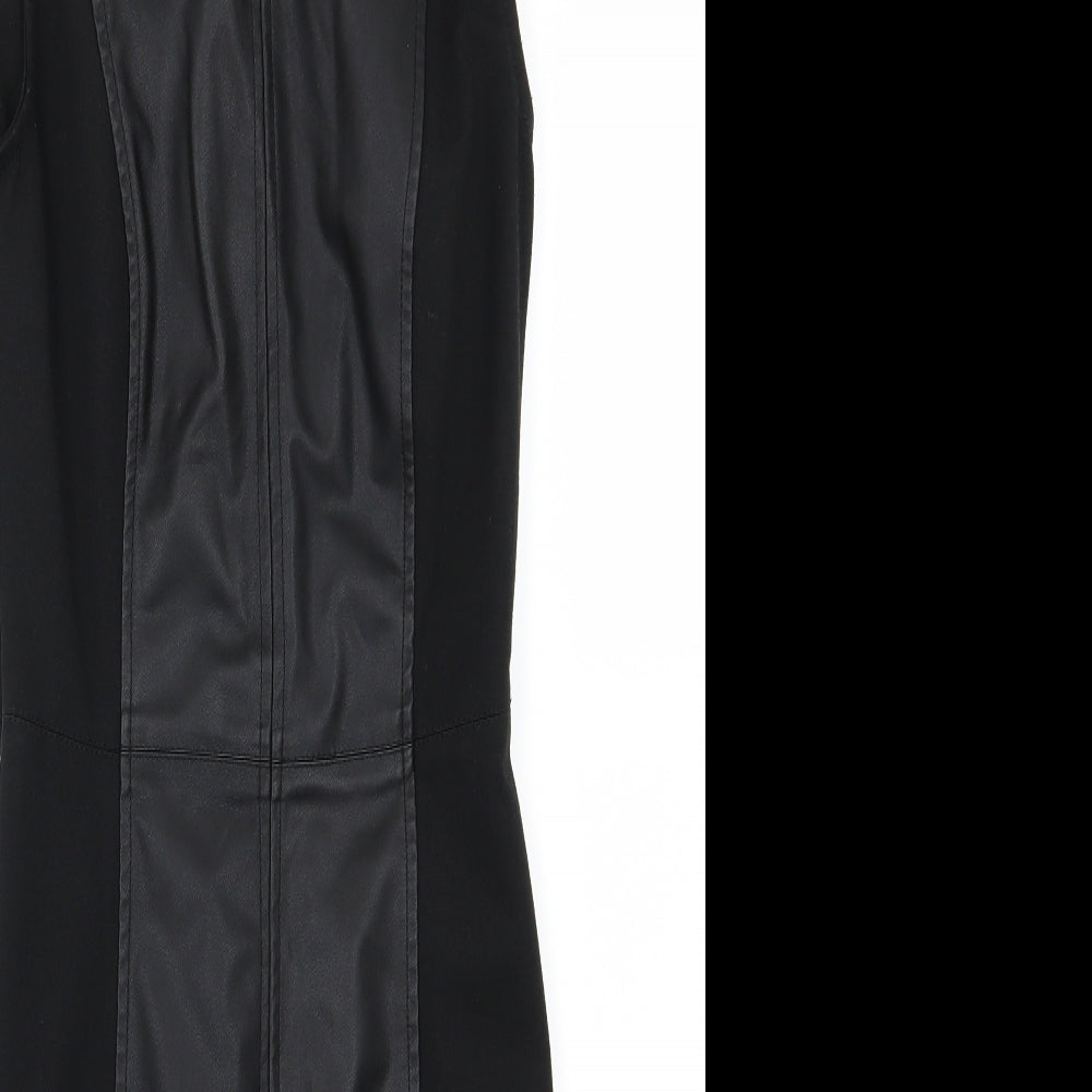 Oasis Womens Black   Pencil Dress  Size 6  - Leather Effect