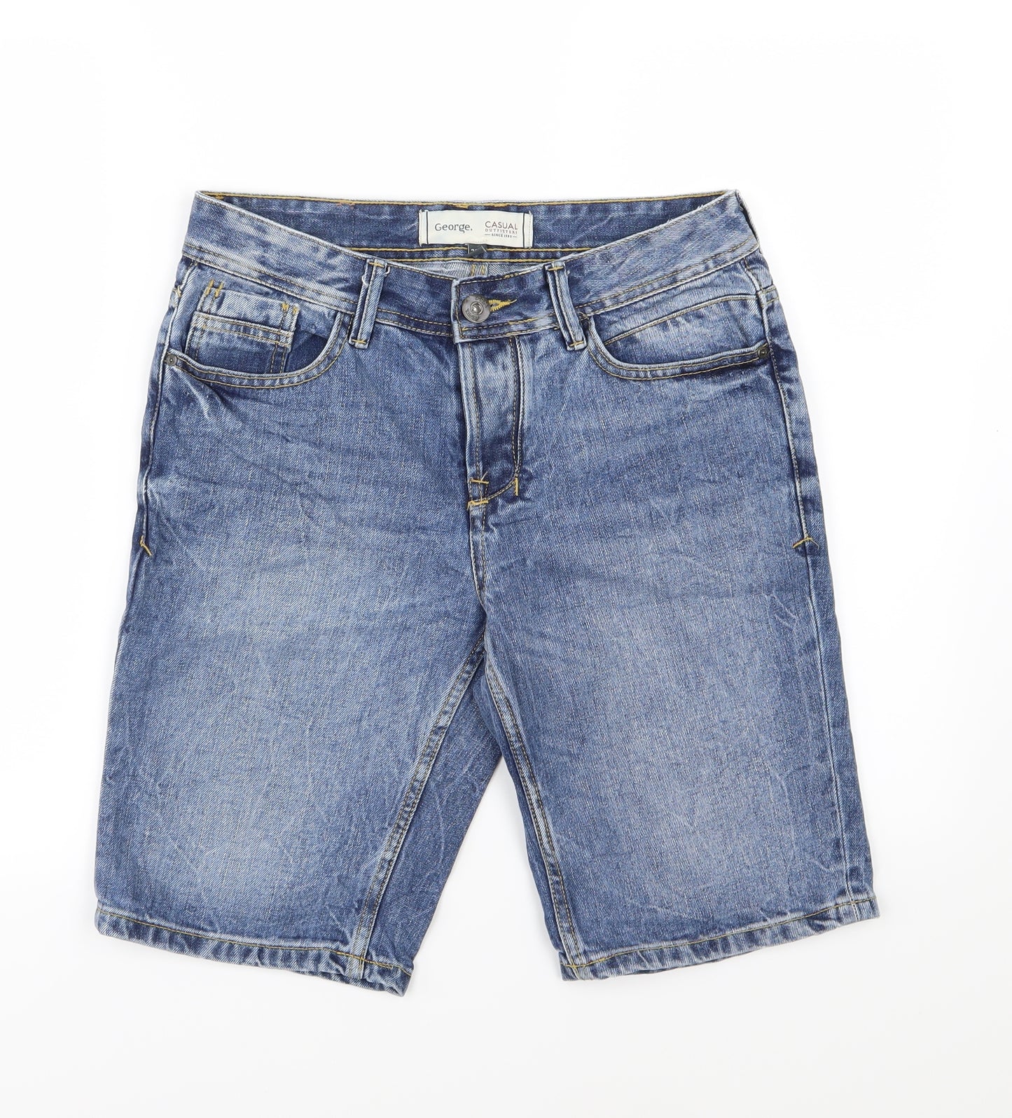 George Mens Blue  Denim Chino Shorts Size 30