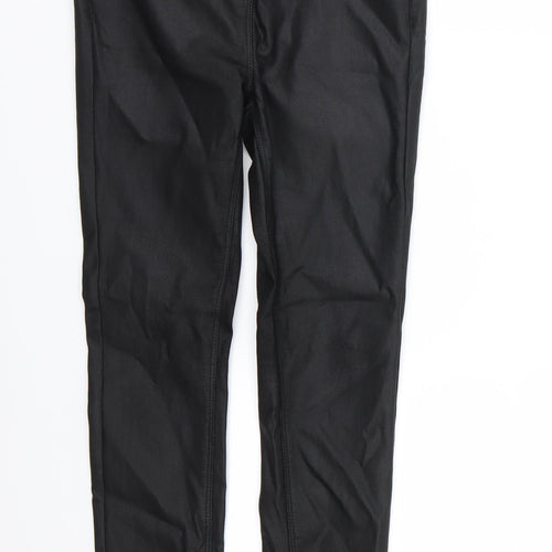 NEXT Womens Black   Jegging Jeans Size 8 L26 in - Leather Effect