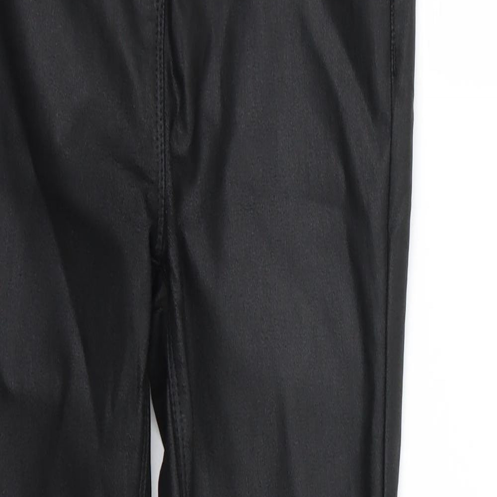 NEXT Womens Black   Jegging Jeans Size 8 L26 in - Leather Effect