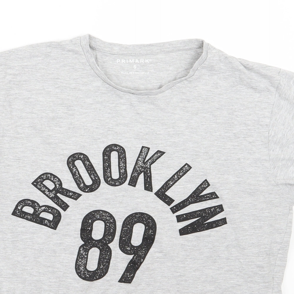 Primark Mens Grey  Jersey  T-Shirt Size S  - Brooklyn