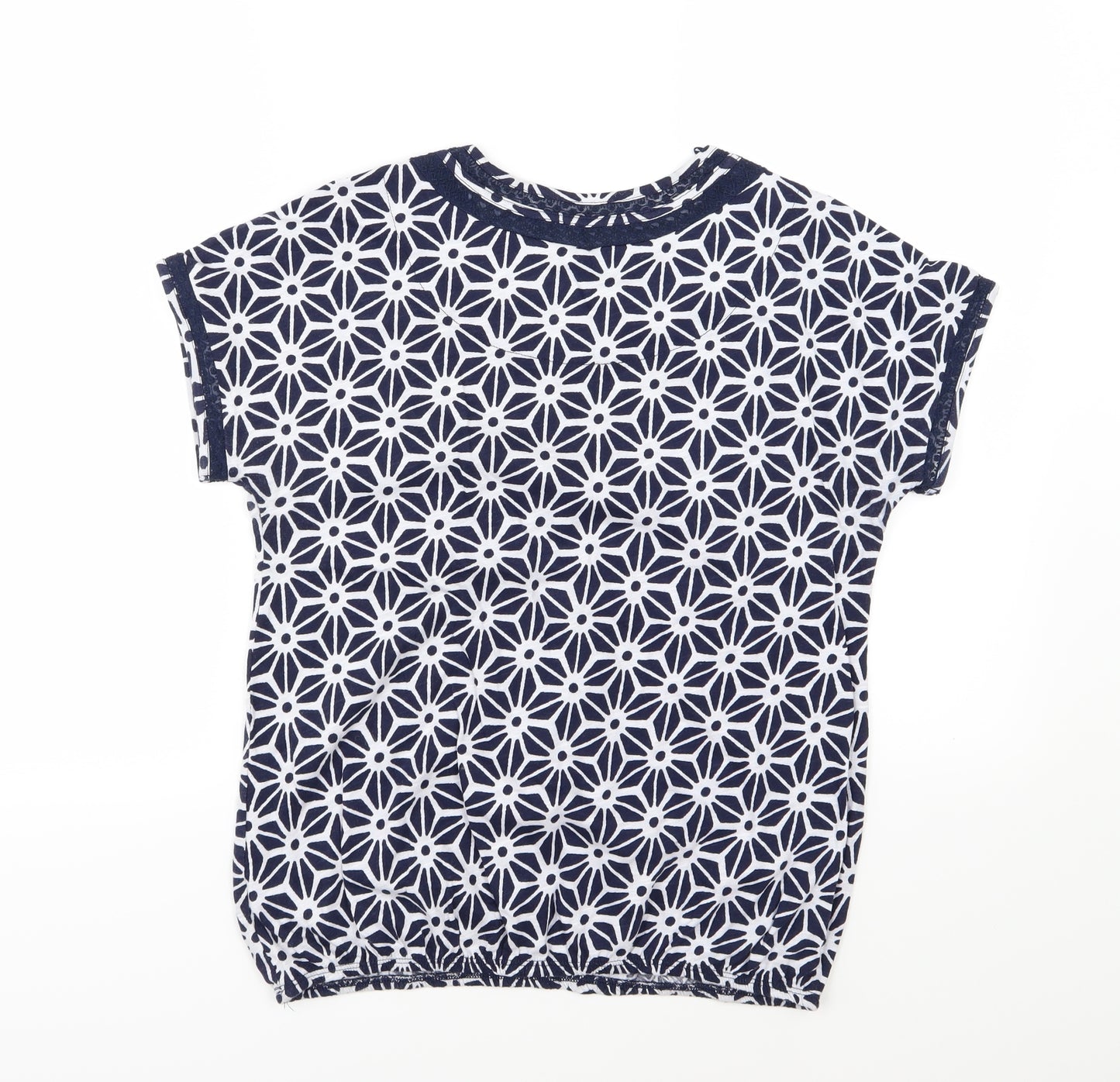NEXT Womens Blue Geometric Jersey Basic T-Shirt Size 10