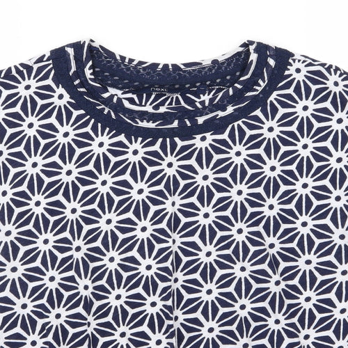 NEXT Womens Blue Geometric Jersey Basic T-Shirt Size 10