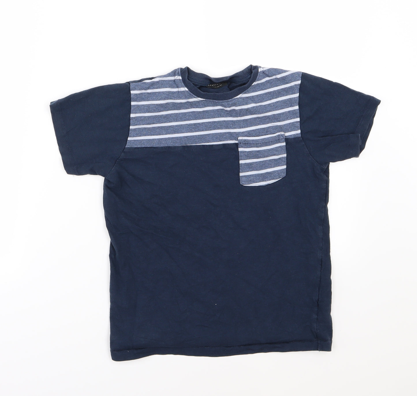 NEXT Boys Blue Striped Jersey Basic T-Shirt Size 10 Years