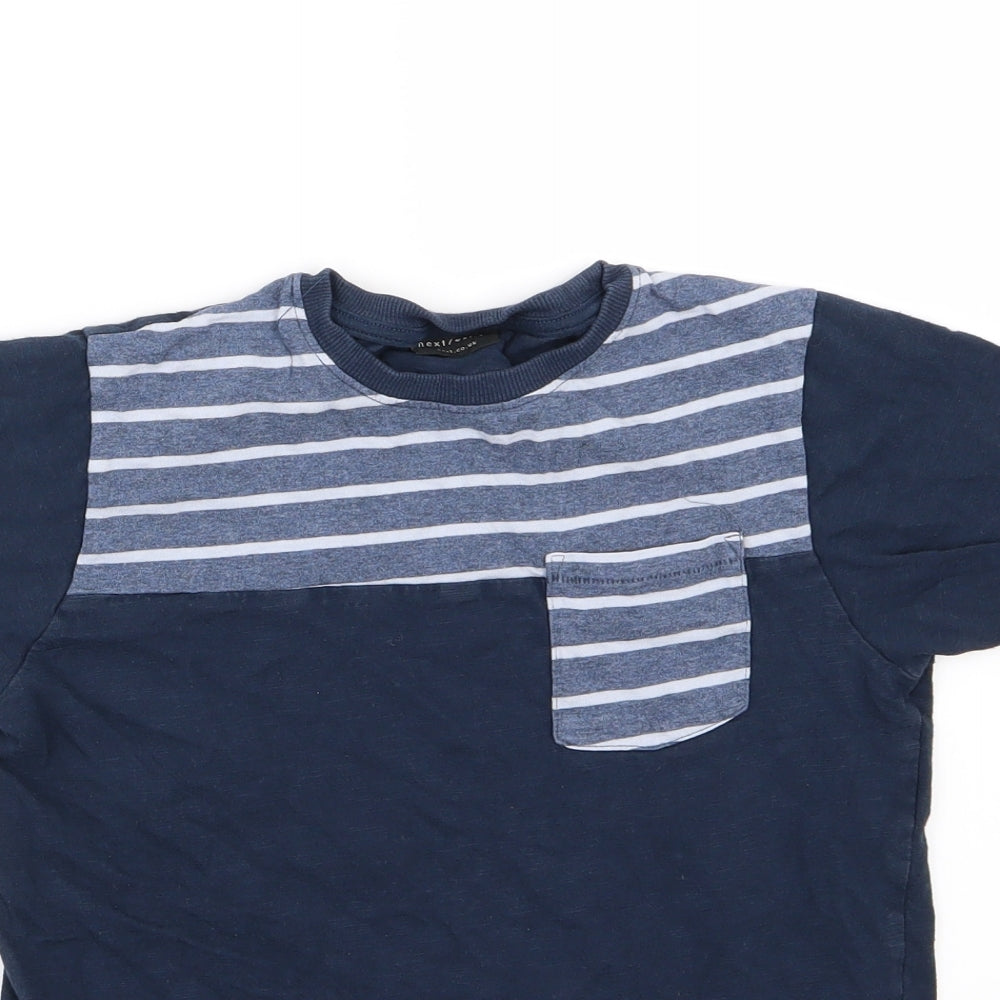 NEXT Boys Blue Striped Jersey Basic T-Shirt Size 10 Years