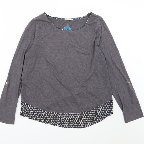 White Stuff Womens Grey  Jersey Basic T-Shirt Size 12