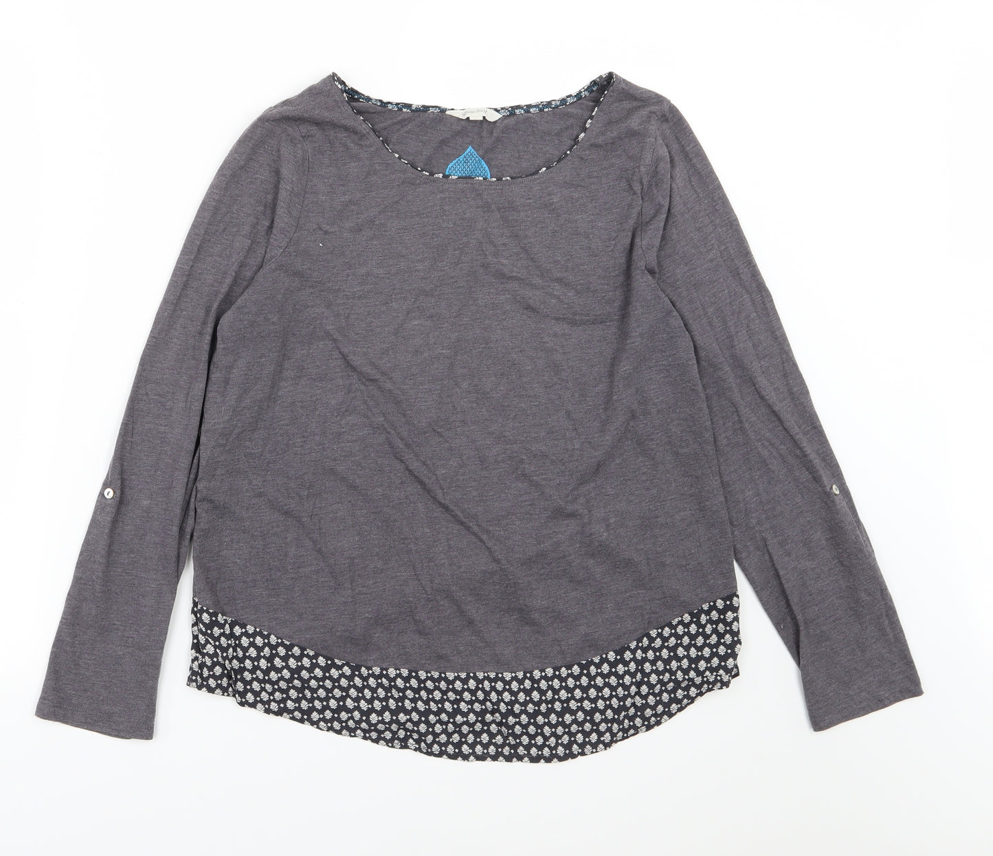 White Stuff Womens Grey  Jersey Basic T-Shirt Size 12