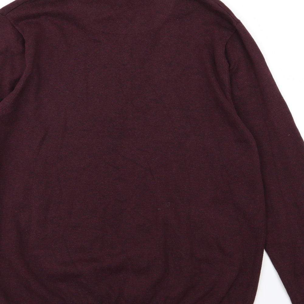 Marks and Spencer Mens Red  Knit Pullover Jumper Size M  - Burgundy