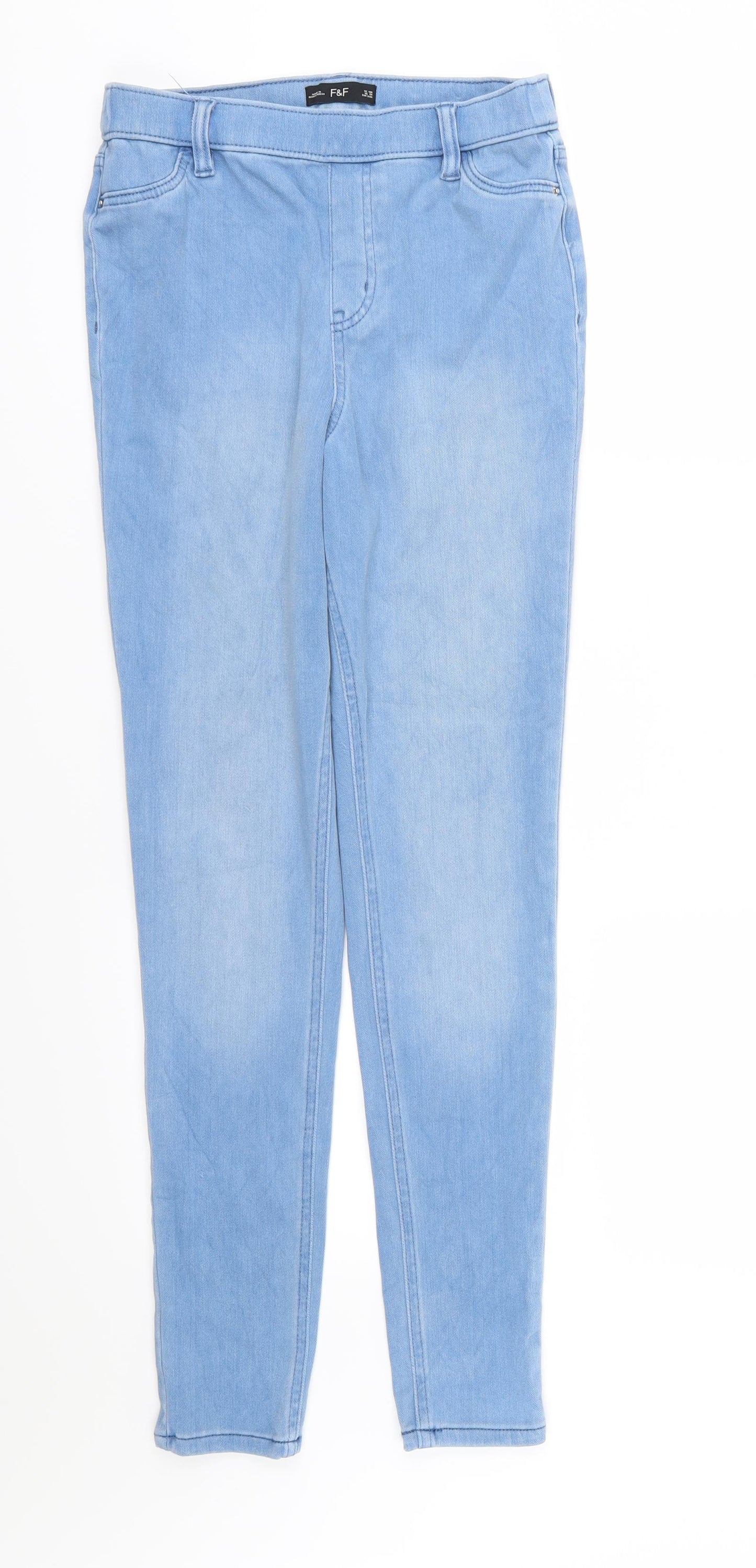 F&F Womens Blue  Denim Jegging Jeans Size 10 L28 in