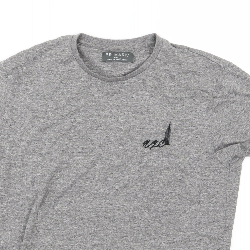 Primark Mens Grey  Jersey  T-Shirt Size S  - NYC