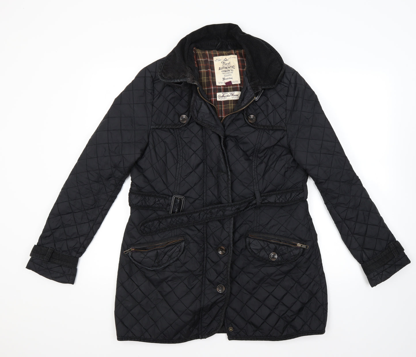 NEXT Womens Black   Quilted Coat Size 14