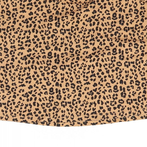 George Girls Brown Animal Print  Basic Polo Size 6-7 Years