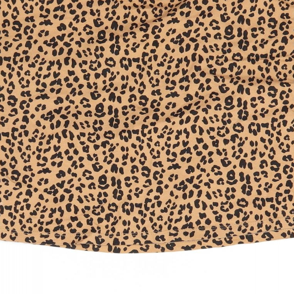 George Girls Brown Animal Print  Basic Polo Size 6-7 Years