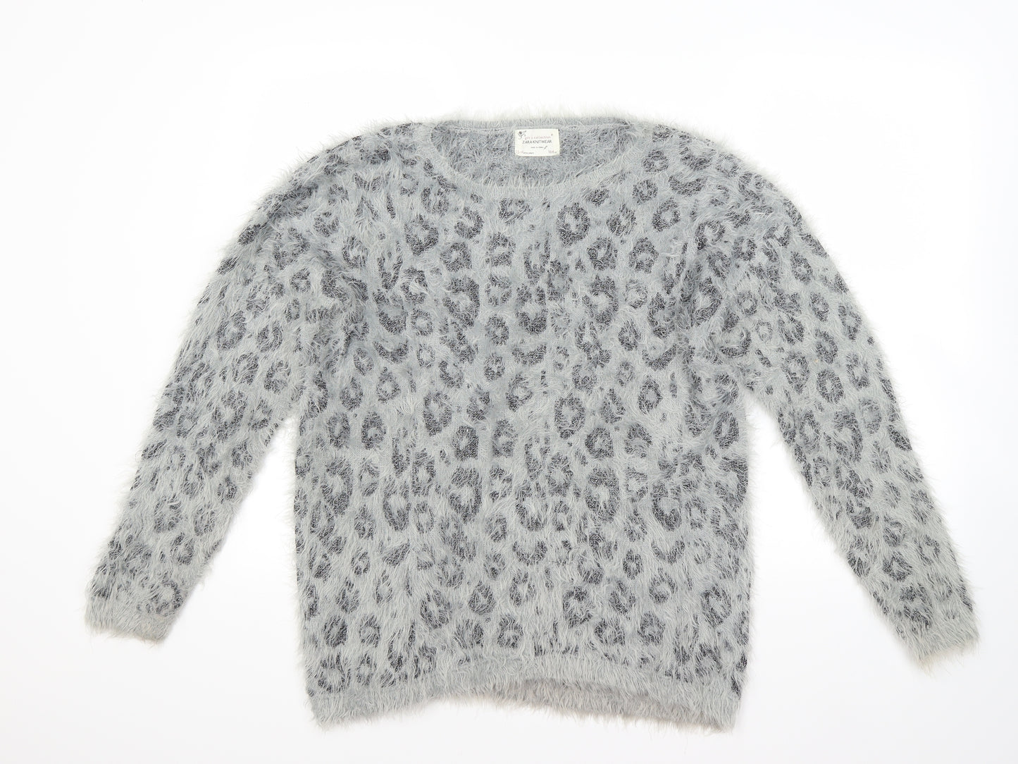 Zara Girls Grey   Pullover Jumper Size 13 Years