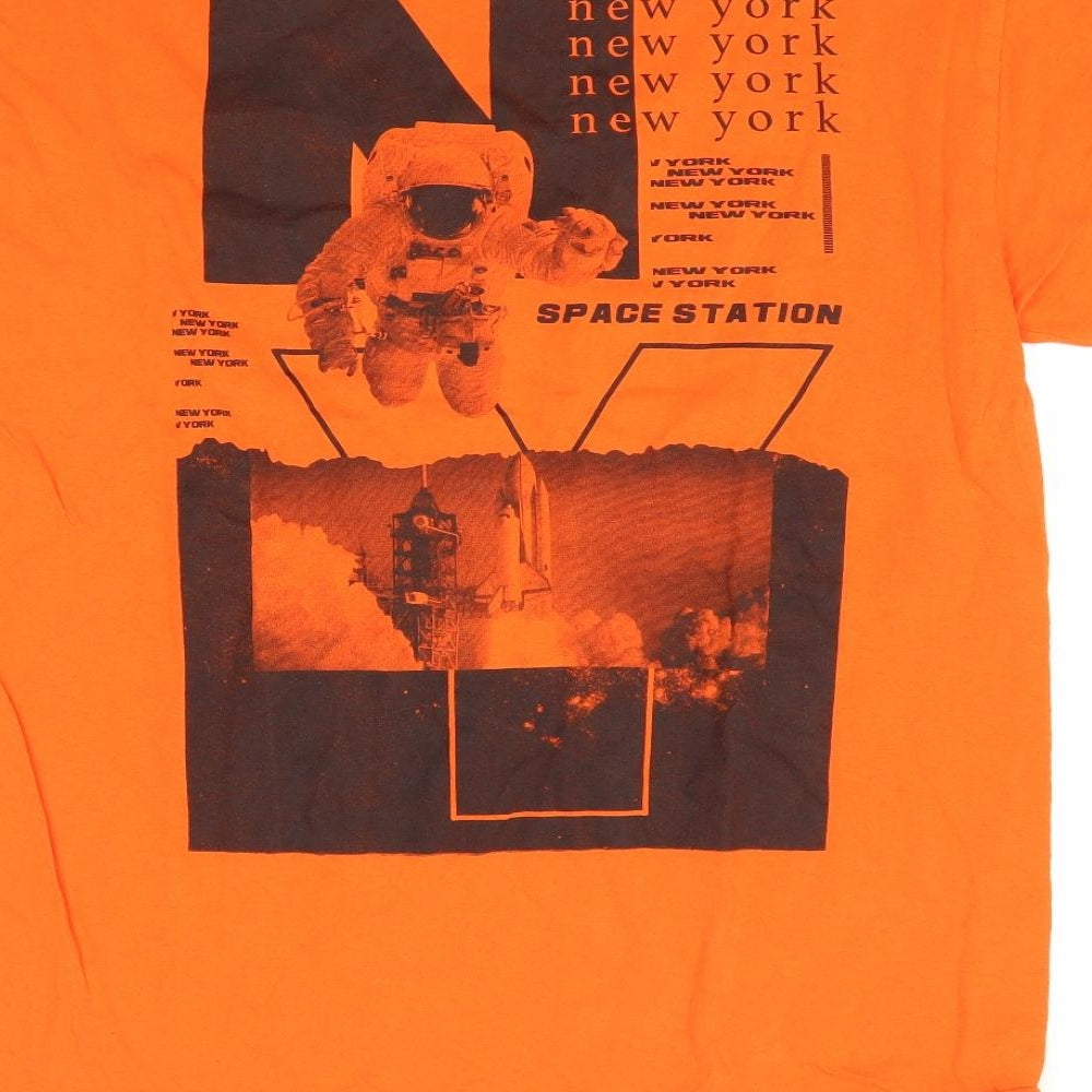 Boohoo Mens Orange    T-Shirt Size L