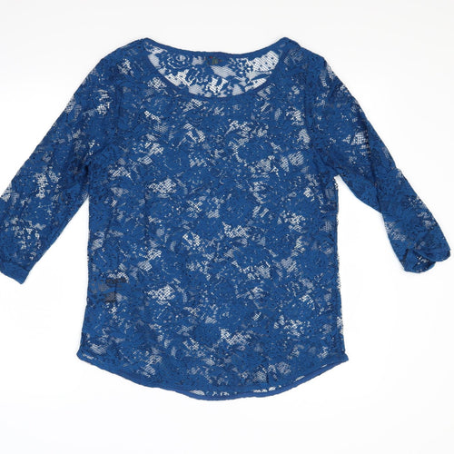 Marks and Spencer Womens Blue Floral  Basic Blouse Size 12