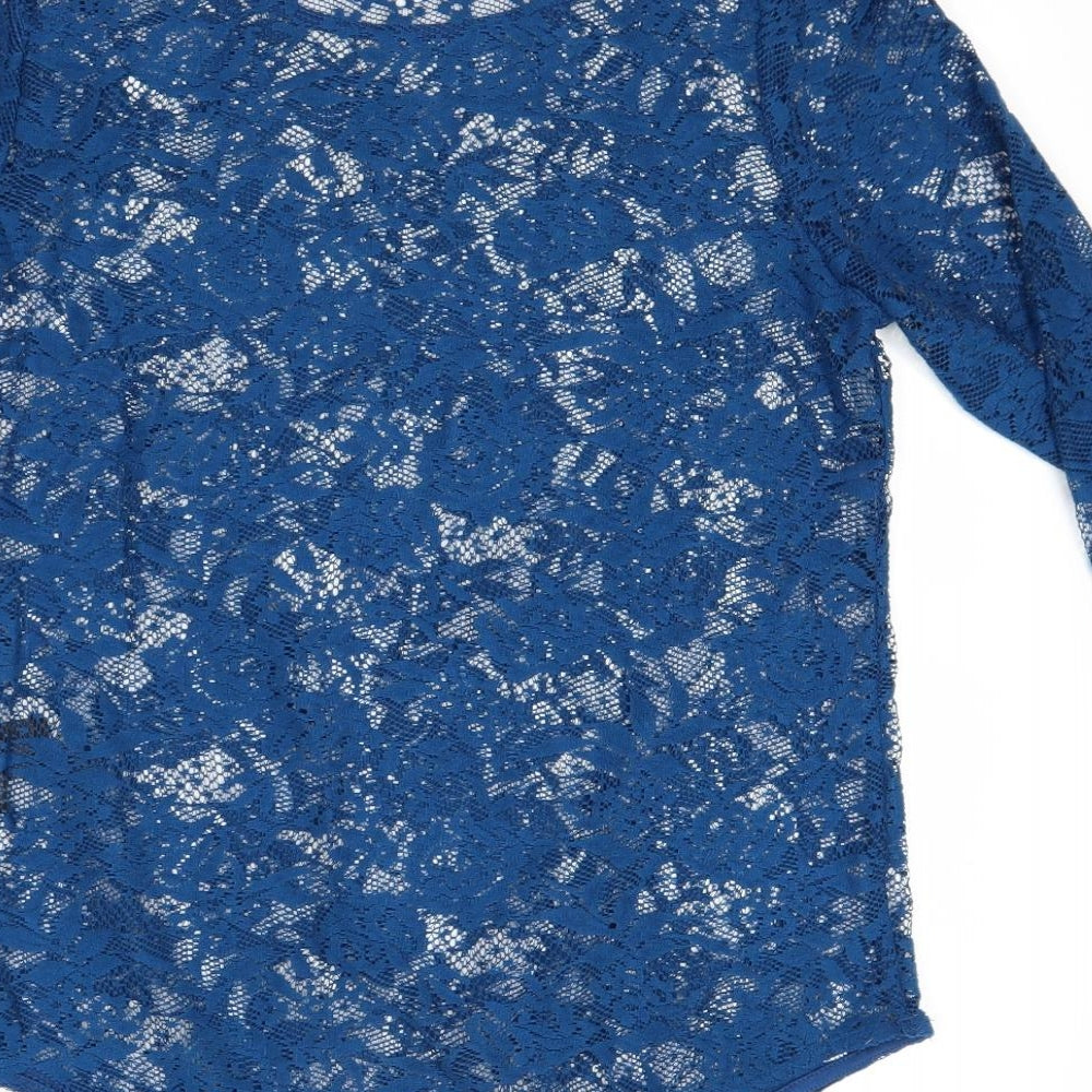 Marks and Spencer Womens Blue Floral  Basic Blouse Size 12
