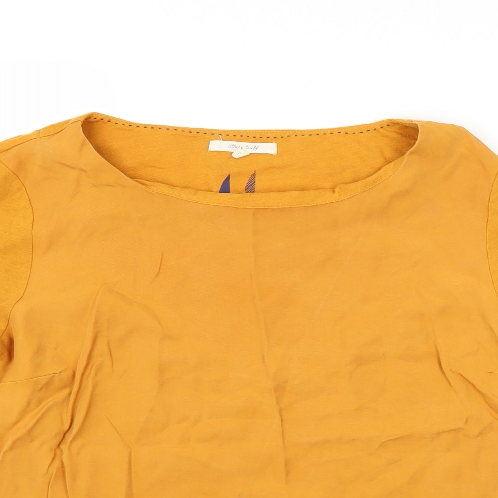 White Stuff Womens Yellow   Basic T-Shirt Size 14