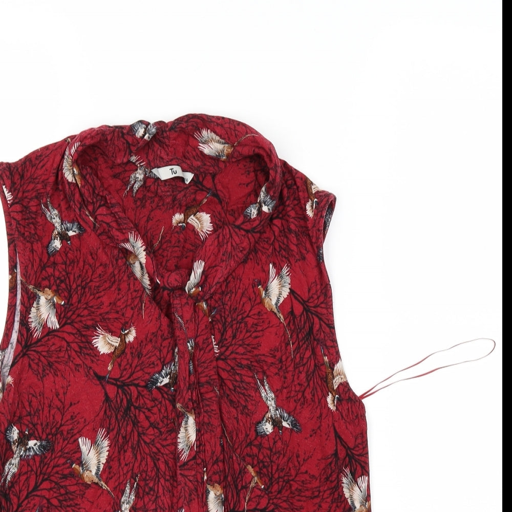 TU Womens Red   Basic Blouse Size 14