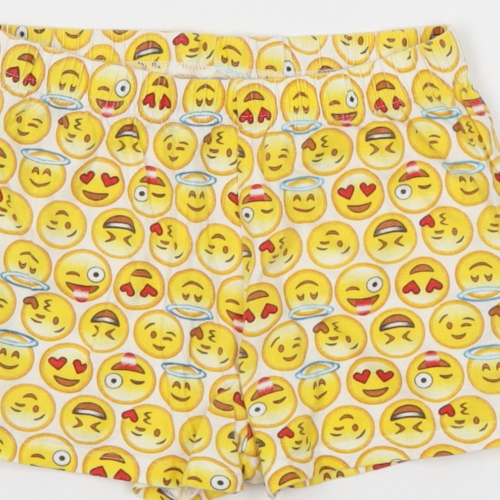 F&F Girls Yellow   Cut-Off Shorts Size 9-10 Years