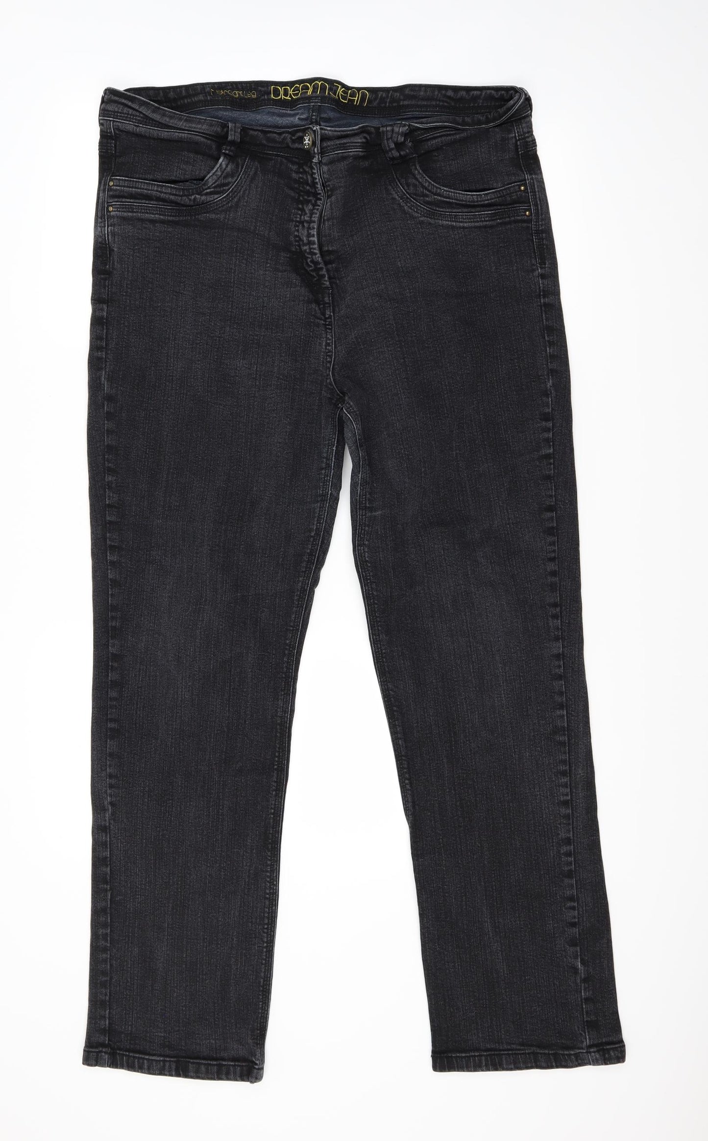 Dream Jeans Womens Black  Denim Straight Jeans Size 20 L29 in