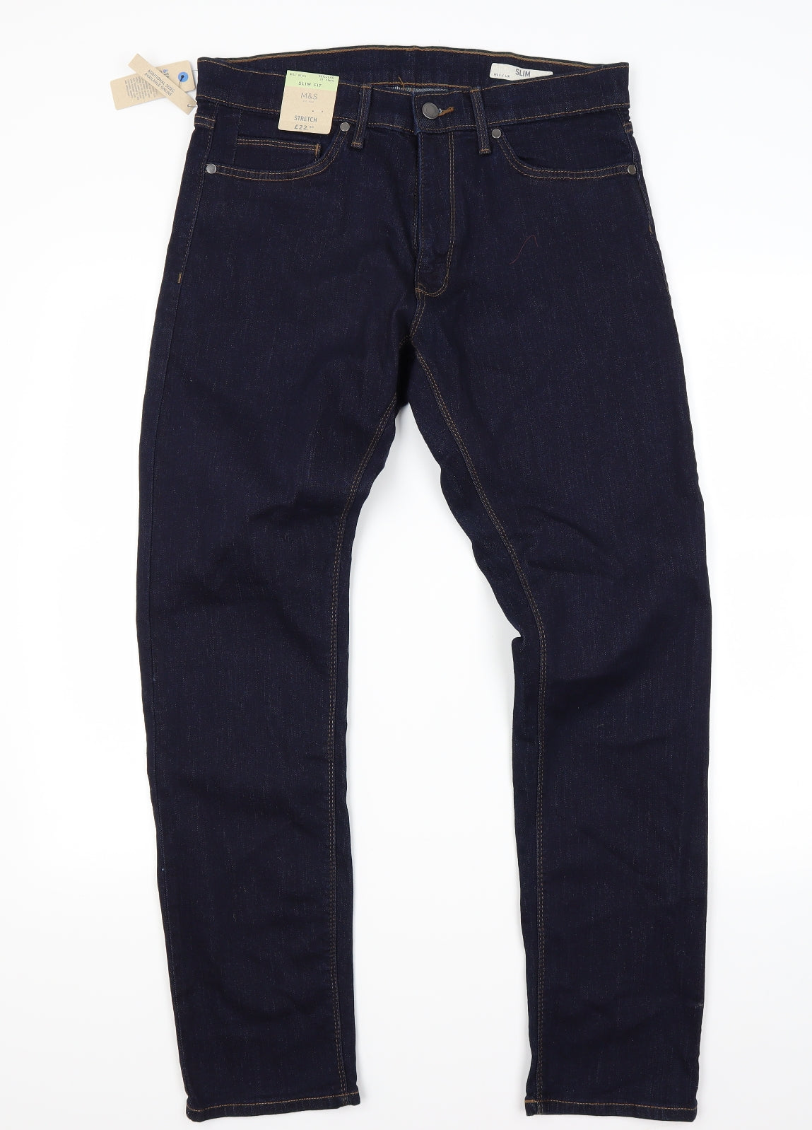 Marks and Spencer Mens Blue  Denim Straight Jeans Size 32 L31 in