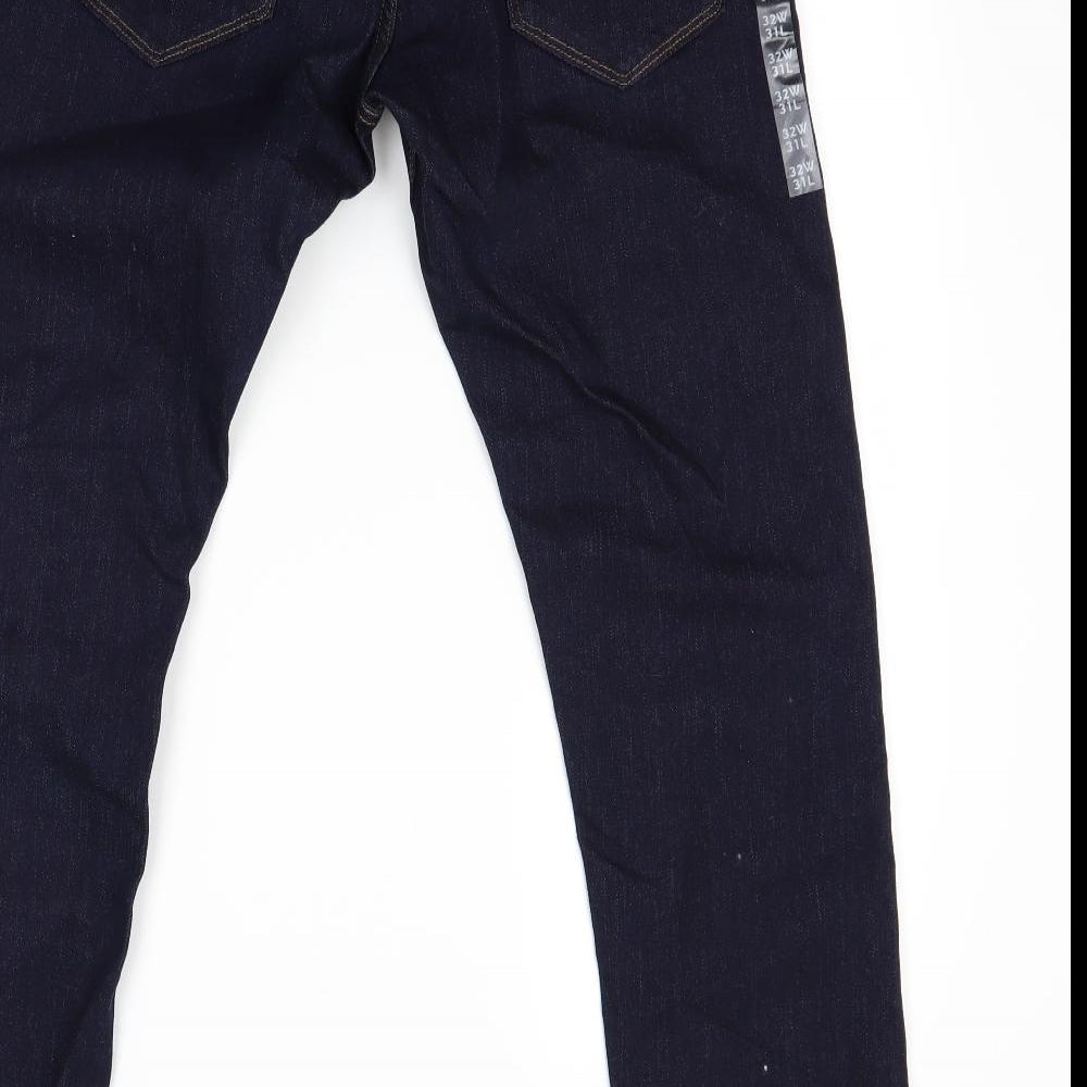 Marks and Spencer Mens Blue  Denim Straight Jeans Size 32 L31 in