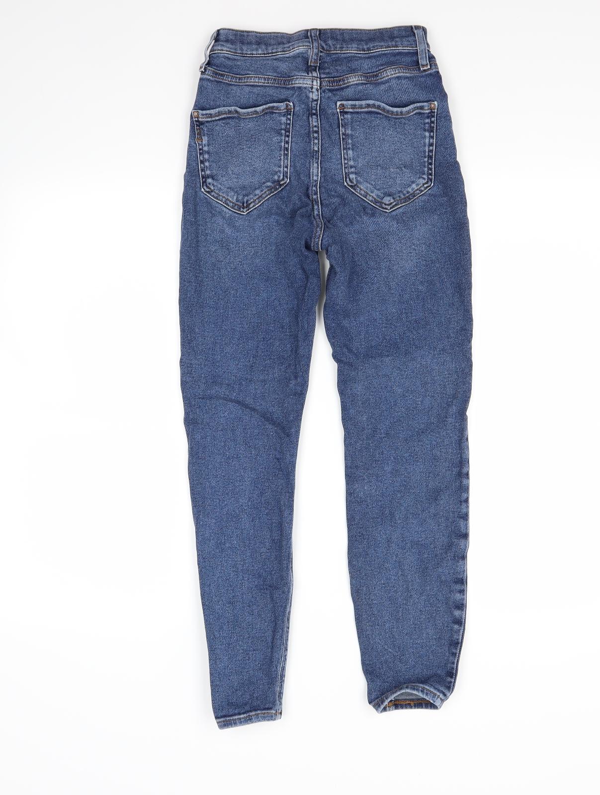 Preworn Womens Blue  Denim Skinny Jeans Size 8 L27 in