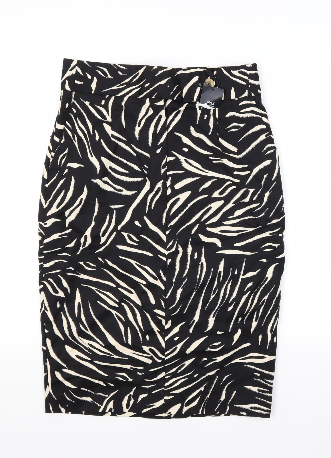 Marks and Spencer Womens Black Animal Print  A-Line Skirt Size 10