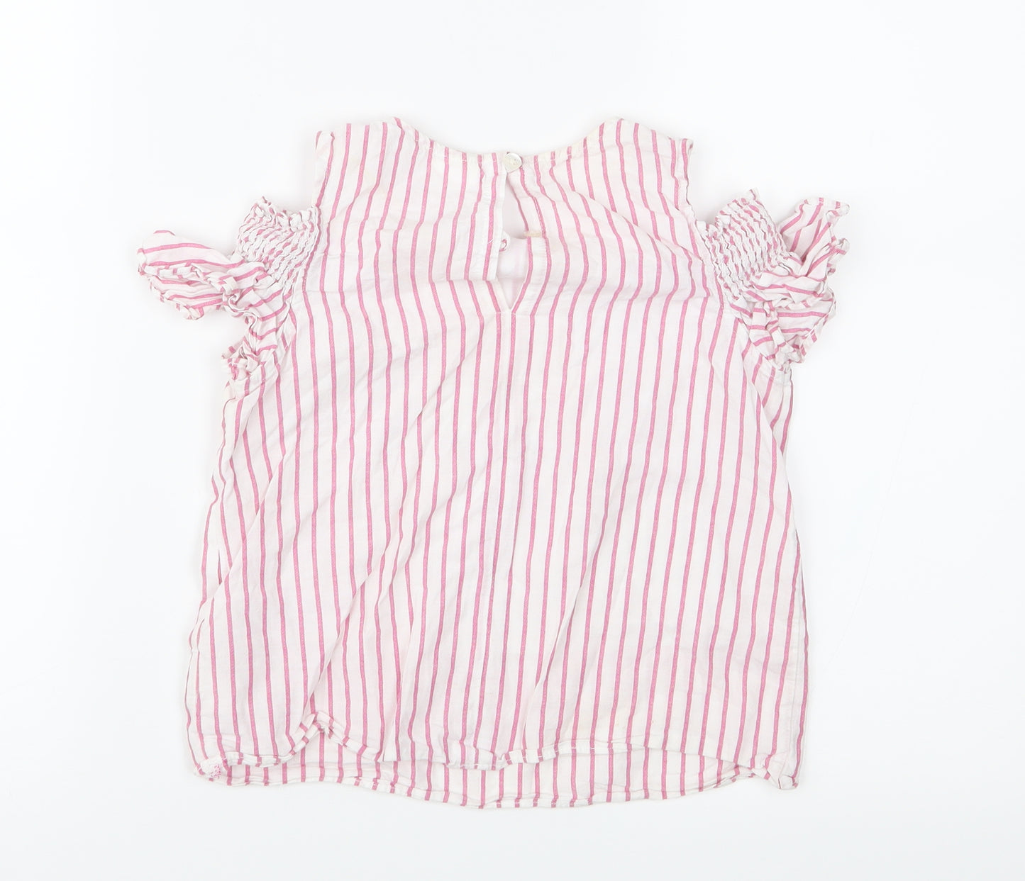 F&F Girls Pink Striped  Basic Blouse Size 6-7 Years