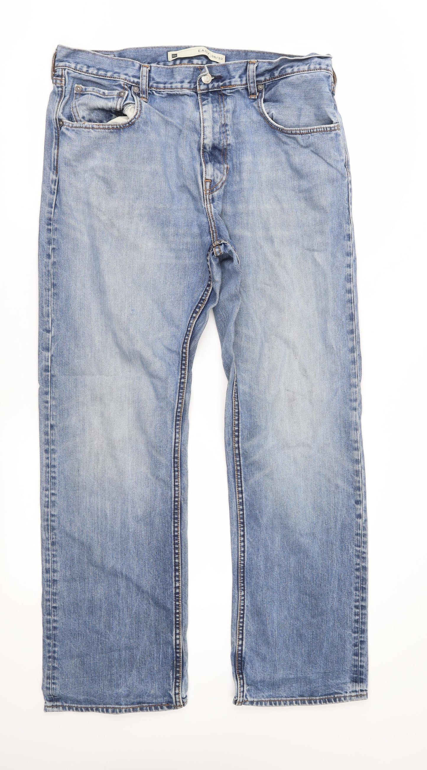 Gap Mens Blue  Denim Straight Jeans Size 36 in L32 in