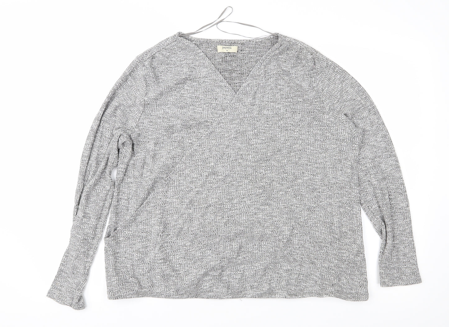 Papaya Womens Grey  Jersey Basic Blouse Size 18