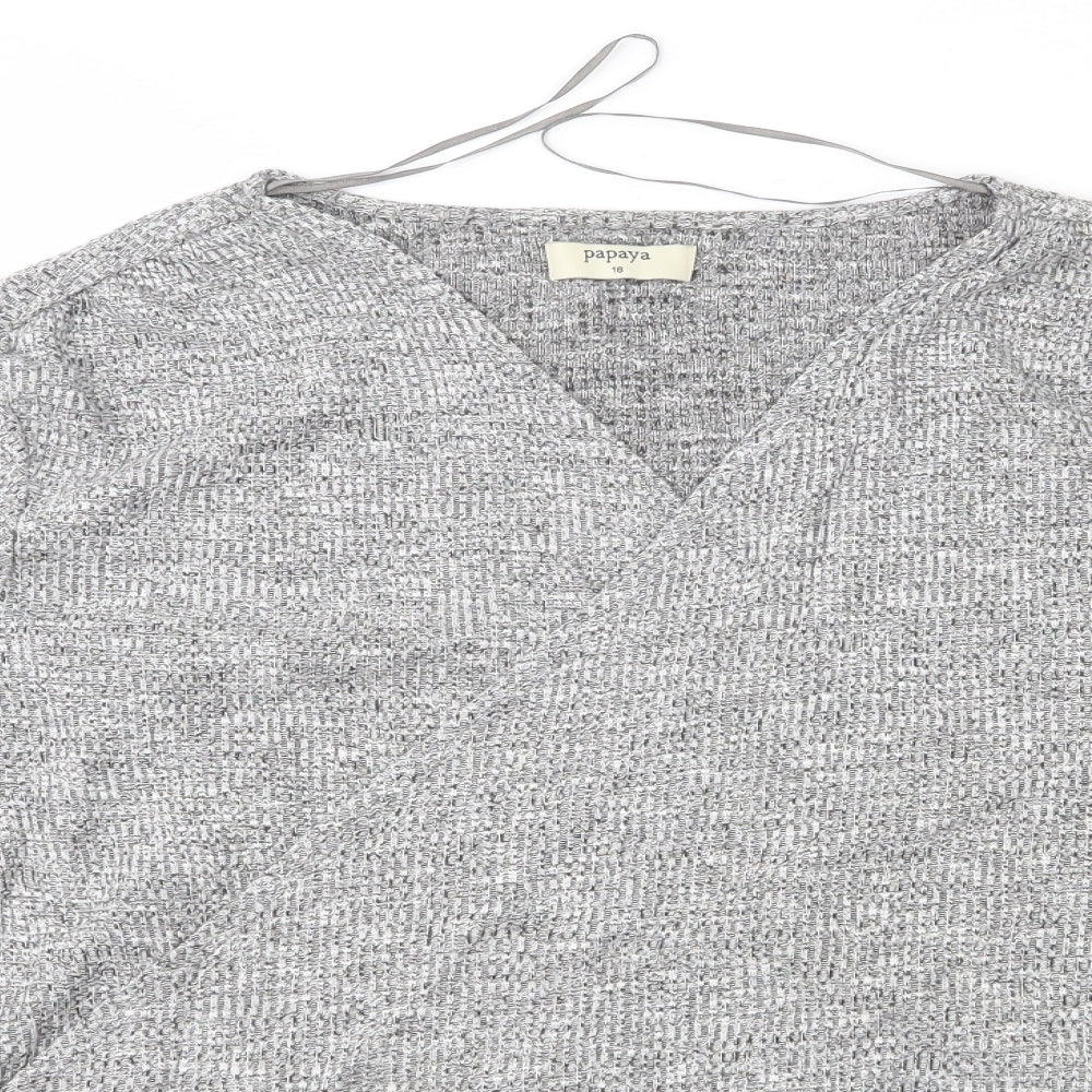Papaya Womens Grey  Jersey Basic Blouse Size 18
