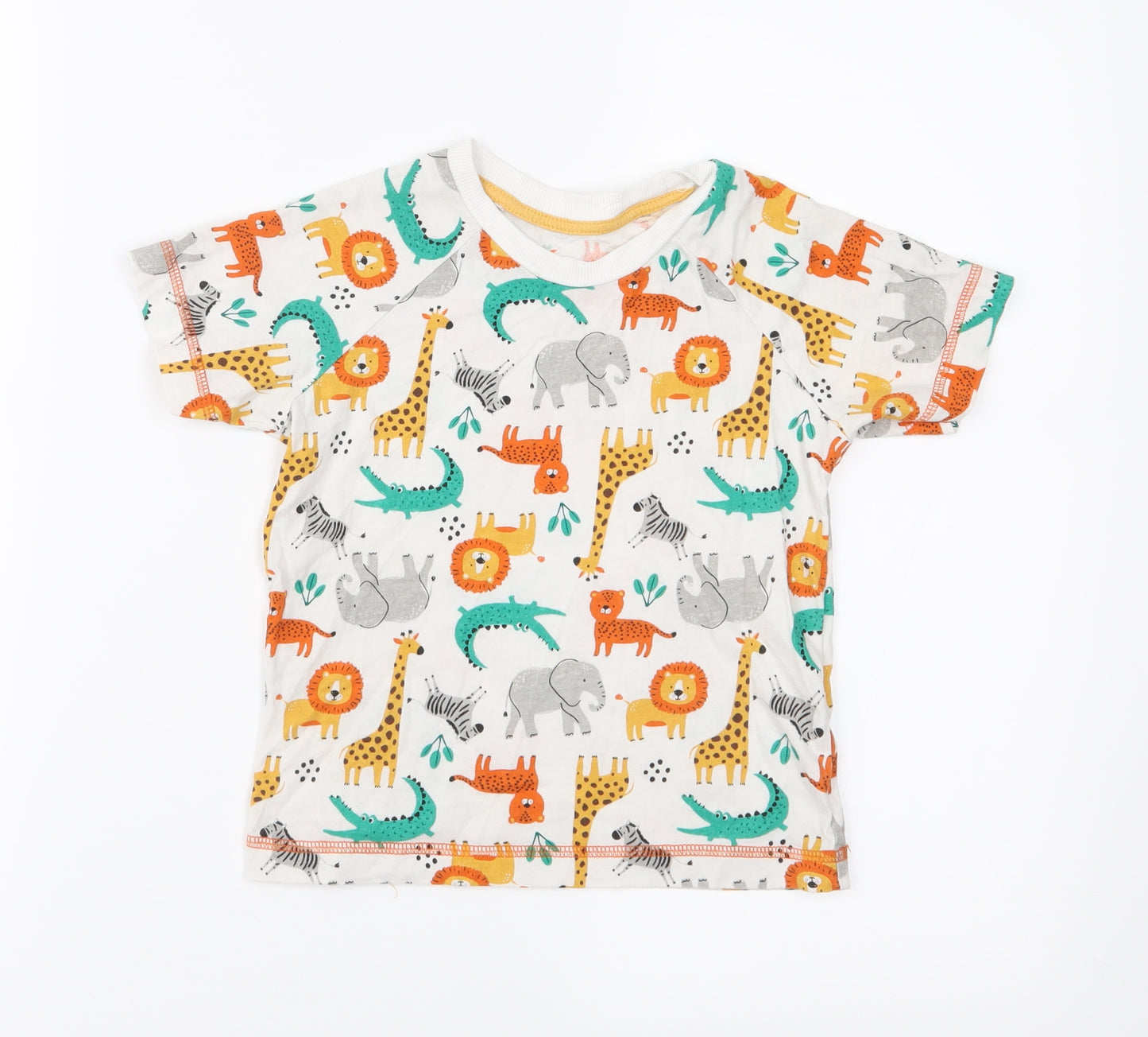 Matalan Boys White Animal Print Jersey Basic T-Shirt Size 3-4 Years