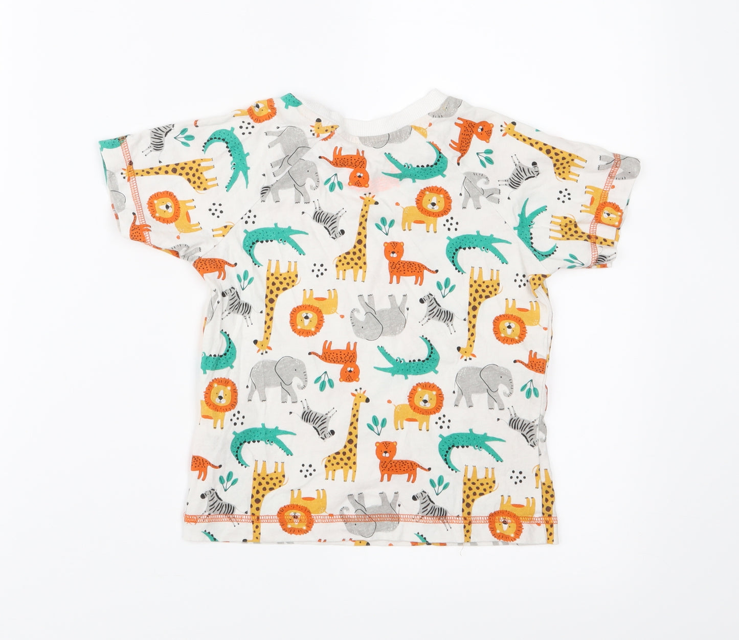 Matalan Boys White Animal Print Jersey Basic T-Shirt Size 3-4 Years