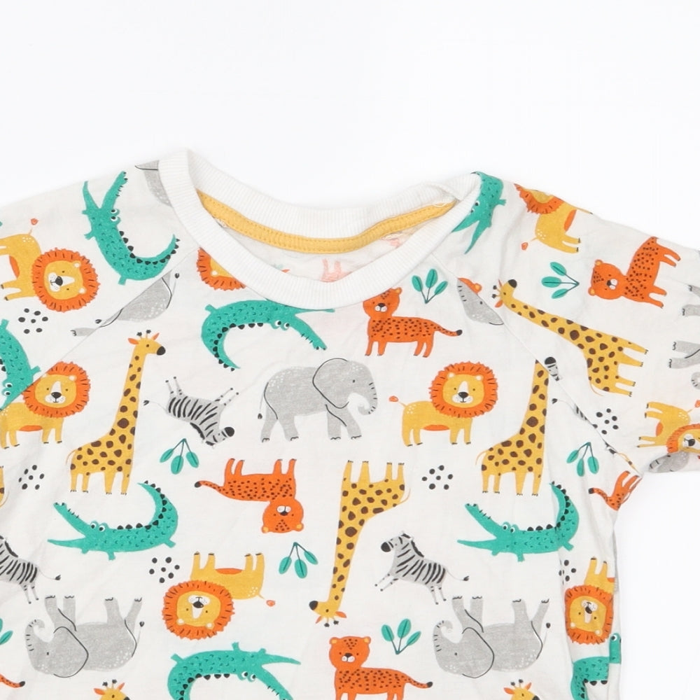 Matalan Boys White Animal Print Jersey Basic T-Shirt Size 3-4 Years
