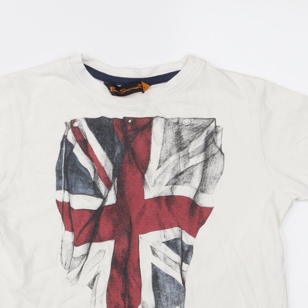 Ben Sherman Boys White  Jersey Basic T-Shirt Size 6-7 Years