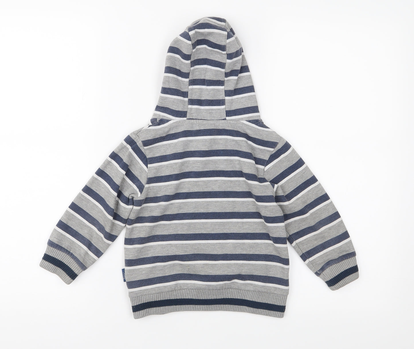 Disney Pixar Boys Grey Striped Jersey Pullover Hoodie Size 2-3 Years  - Buzz lightyear